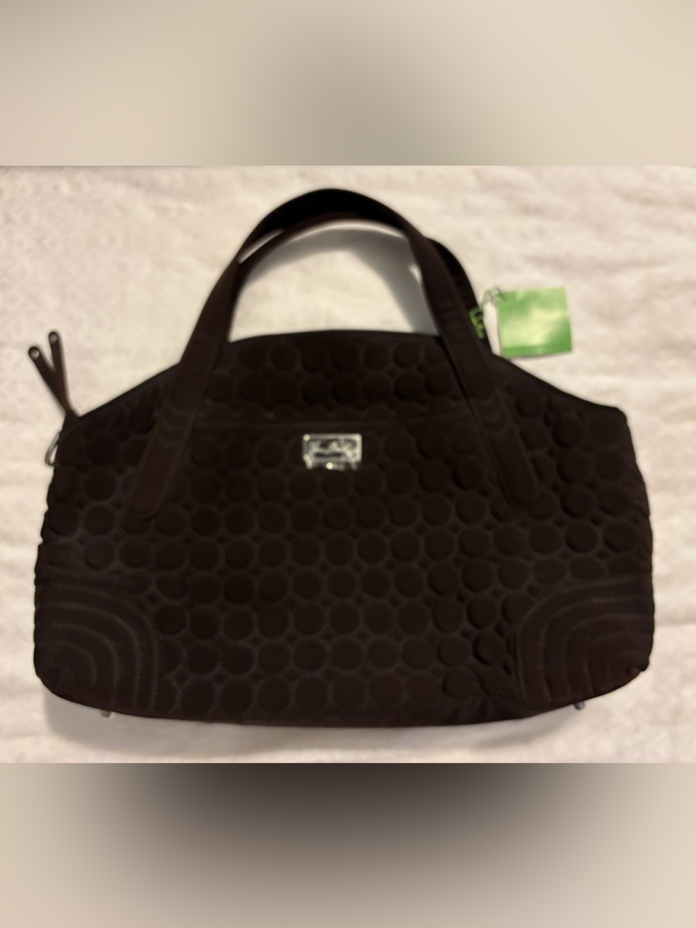 Vera Bradley Brown Quilted Tote with Top Handles